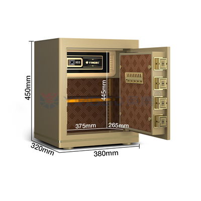 H450mm Χρυσό Γραφείο Κλειδωτήρα Κουτί Φαγγαρογραφία Κλειδωτήρας + Λογαριασμός + Κλειδί