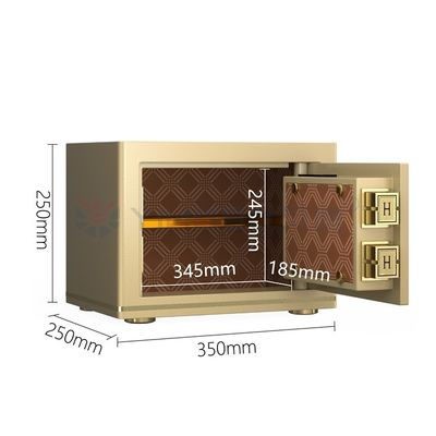 Δύο συναγερμοί Γραφείο Safe Box H250mm Solid Steel Βιομετρικό κλειδί δακτυλικών αποτυπωμάτων