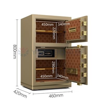 Δύο πόρτες 46kg Γραφείο πολυτελή χρηματοκιβώτιο διπλό συναγερμό YB/N7-80D