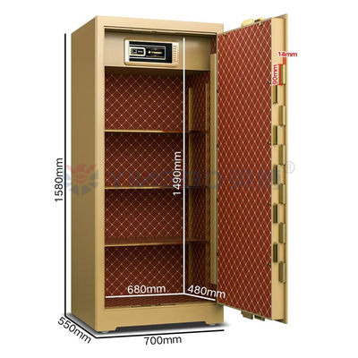 H1580mm Ασφαλές κουτί αποτυπωμάτων δακτύλων με διπλές σειρές βίδες και λαβή από κράμα ψευδαργύρου