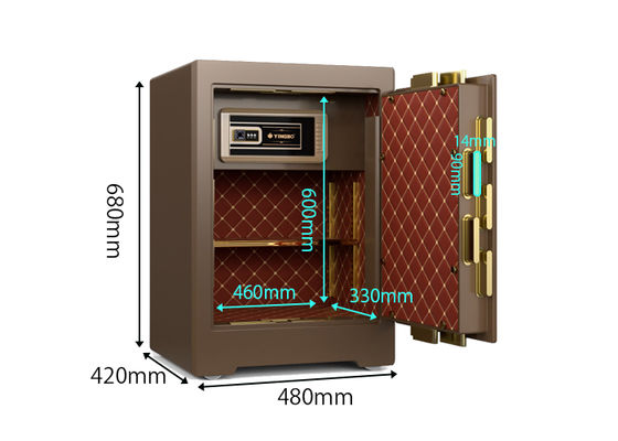 Dual Intelligent Alarm Commercial Safe Box Solid Steel With 3D Stereo Soft-Roll Leather
