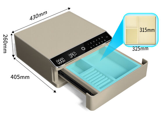 Μία στρώση δερμάτινο τυλιγμένο κοσμήματα ασφαλές με βιομετρική κλειδαριά & ατσάλινο σώμα