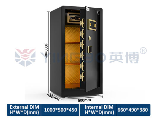 Με δίπλωμα ευρεσιτεχνίας ISO & CE & RoHS & 7 ανοικτές οδούς διπλό στερεό χάλυβα σπίτι χρηματοκιβώτιο 68kg YB / RS-100