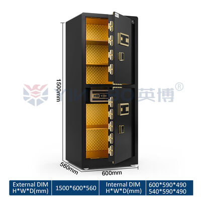 Διπλού Διαμερίσματος Οικιακά Χρηματοκιβώτια Διπλός Συναγερμός Μεγάλα για Σπίτι/Γραφείο